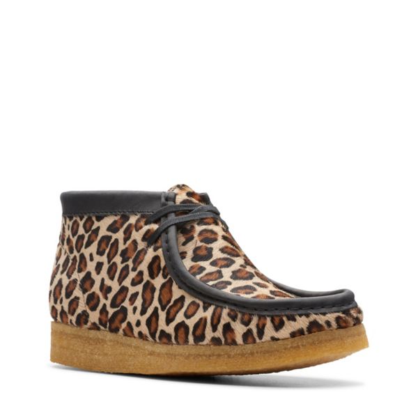 Clarks Womens Wallabee Boot Ankle Boots Leopard | UK-791528